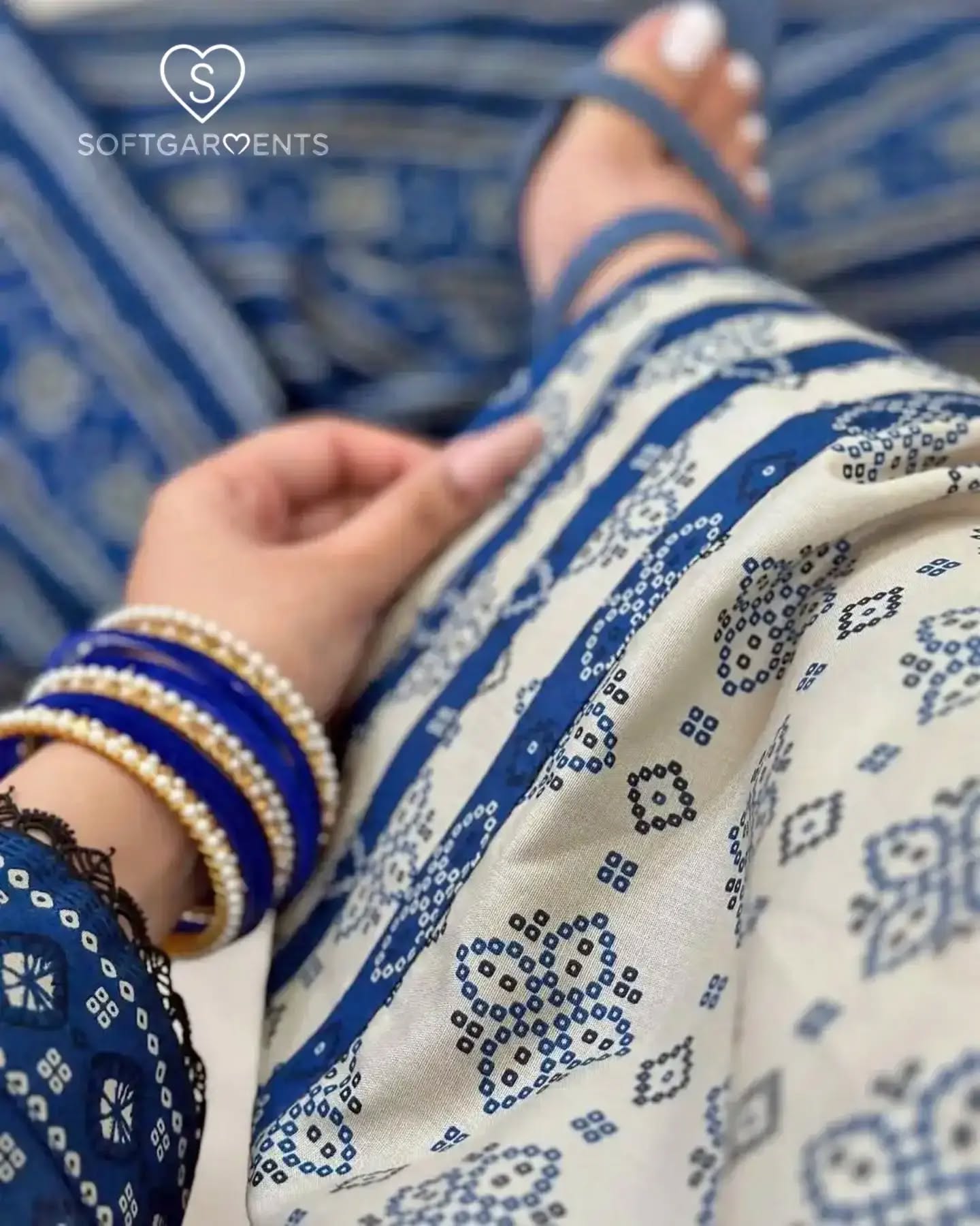 Blue Digital Print 3-Piece Lawn Suit