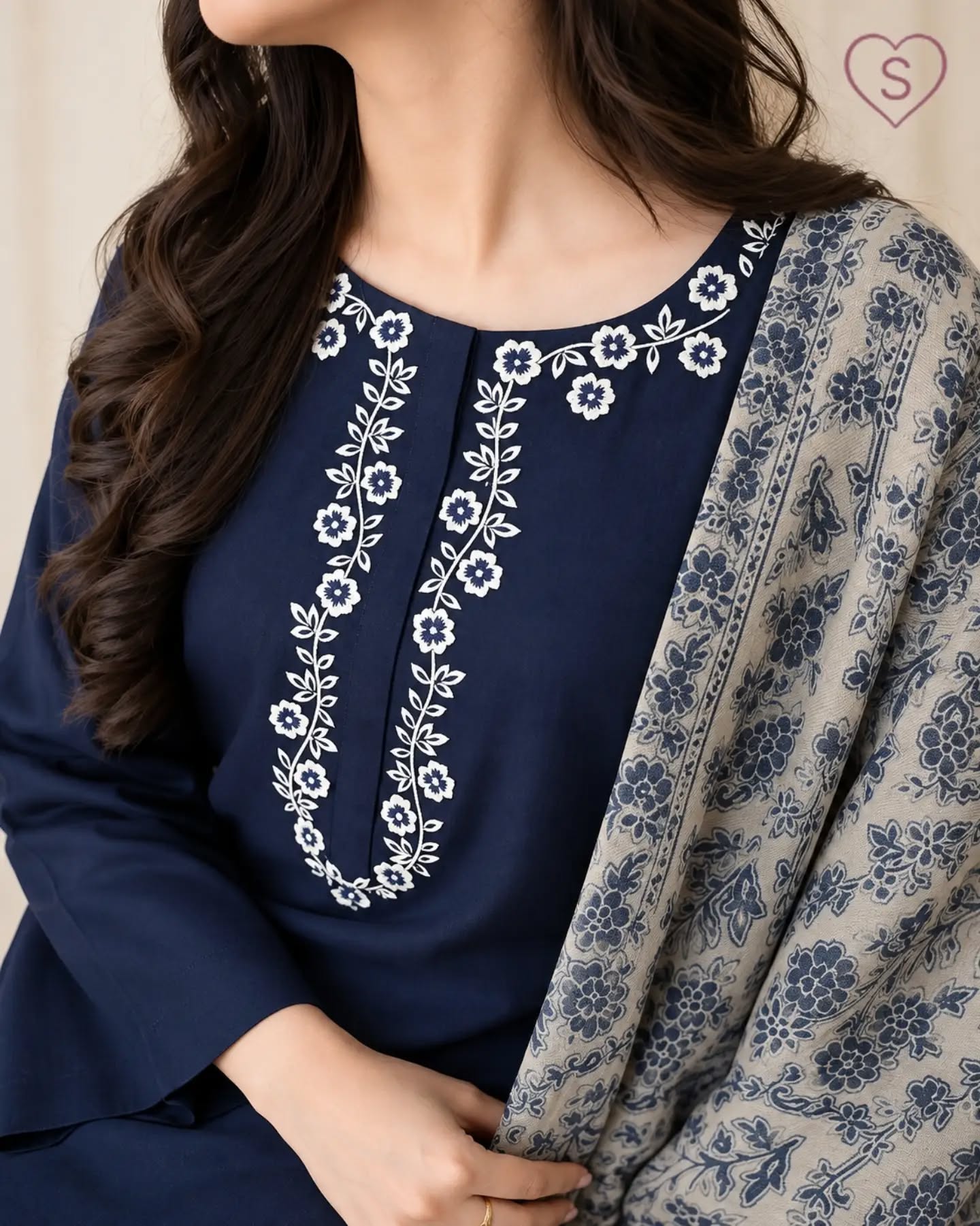3 Pcs Women's Unstitched Embroidered Dhanak Suit