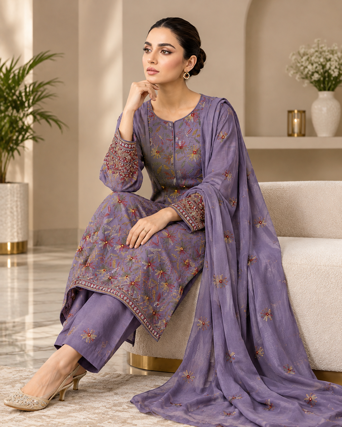 3 Piece Digital Printed Swiss Lawn Suit